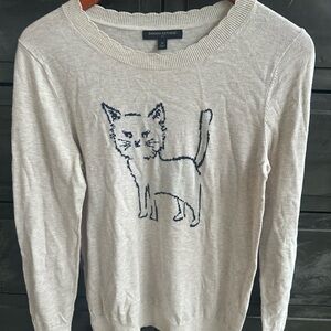 Banana Republic Lightweight Sweater with Cat Design
